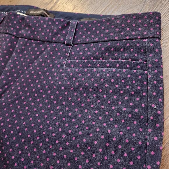 Banana Republic Sloan Fit Dot Slim Ankle Pant Navy Purple Size 6 - Picture 8 of 10